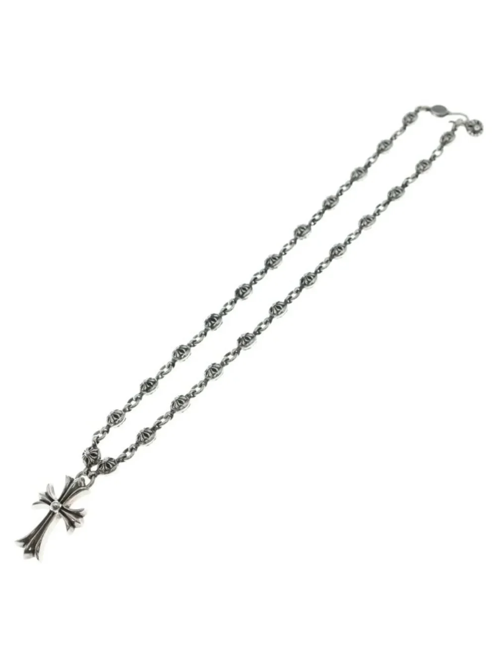 Chrome Hearts 1 Crsbl Chn Sml CH Crs Cross Ball Chain Small CH Necklace Silver